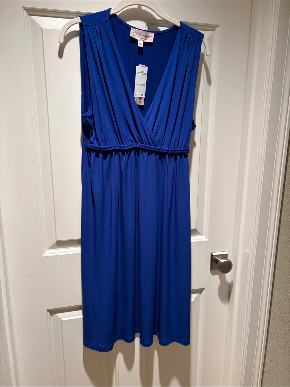 Philosophy Electric Blue Sleeveless Faux Wrap Dress